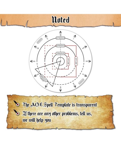 Spell AOE Damage Marker DND Area Effect Template - 1" Grid or Hex Tabletop Game Mat RPG Gaming Accessories for Dungeons and D...