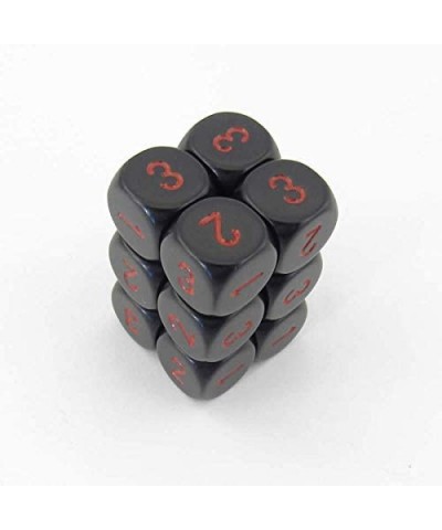 Black Opaque Dice with Red Numbers D3 (d6 1-3 Twice) 16mm (5/8in) Pack of 12 Wondertrail $24.76 Game Accessories