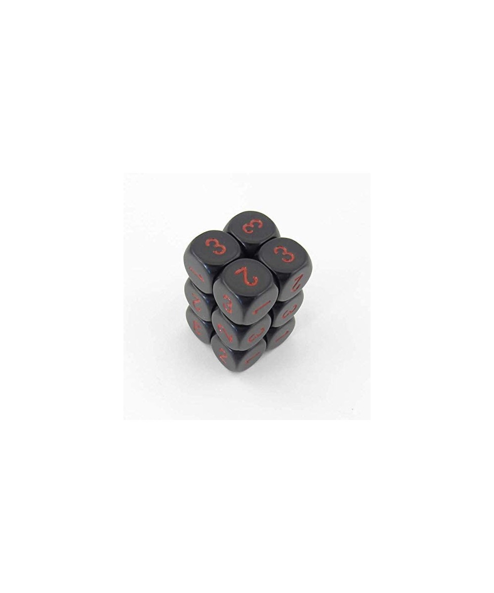 Black Opaque Dice with Red Numbers D3 (d6 1-3 Twice) 16mm (5/8in) Pack of 12 Wondertrail $24.76 Game Accessories