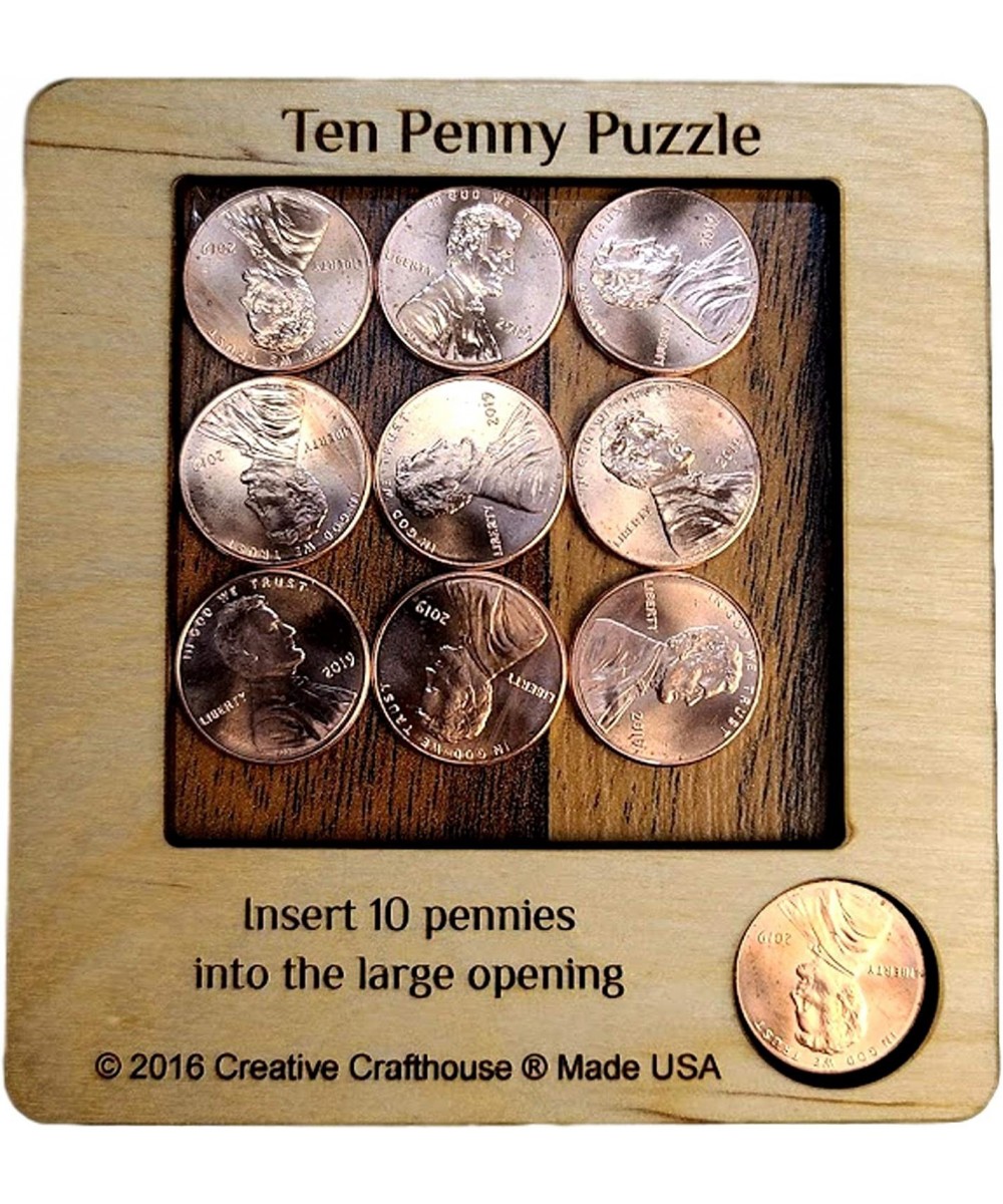 10 Penny Puzzle - A Circle Packing Problem - Ten Mint Pennies are Included $18.29 Brain Teaser Puzzles