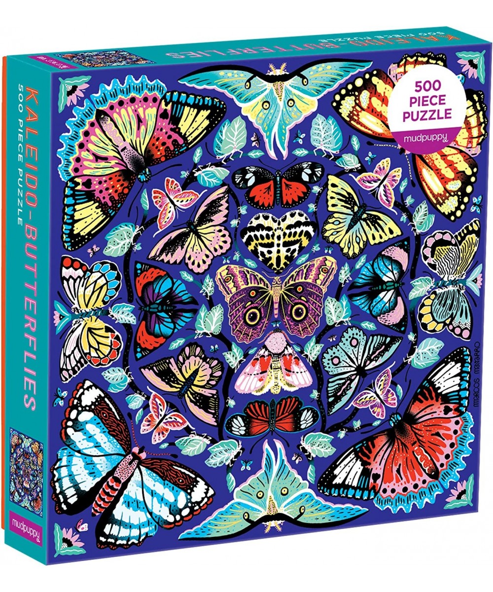 Kaleido-Butterflies Jigsaw Puzzle 500 Pieces 20” x 20” – Ages 8+ – Colorfully Arranged in a Kaleidoscope View Pattern – Fun a...