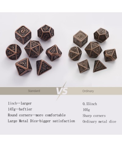 DND Metal Dice Set Polyhedral Dungeons and Dragons Dice 7PCS D&D dice Suitable for RPG Dice Game(with Storage Bag&Gift Case) ...