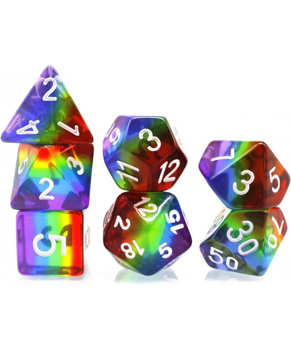 DND Dice Set RPG Rainbow Dice for D&D Dungeons and Dragons Pathfinder Role Playing Game Table Games 5 Colors Transparent Dice...