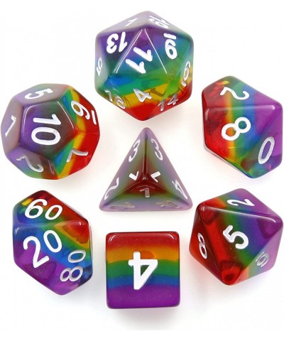 DND Dice Set RPG Rainbow Dice for D&D Dungeons and Dragons Pathfinder Role Playing Game Table Games 5 Colors Transparent Dice...