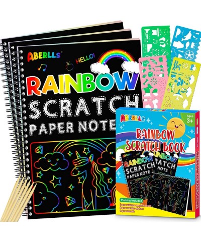 Scratch Paper Art Crafts Notebook 3 Pack Bulk Rainbow Magic Paper Supplies Toys for 3 4 5 6 7 8 9 10 Years Old Girls Kids Fav...