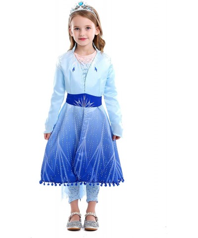 Princess Dress for Girls Halloween Carnival Party Cosplay Dress Up Costumes Blue $55.52 Kids' Costumes