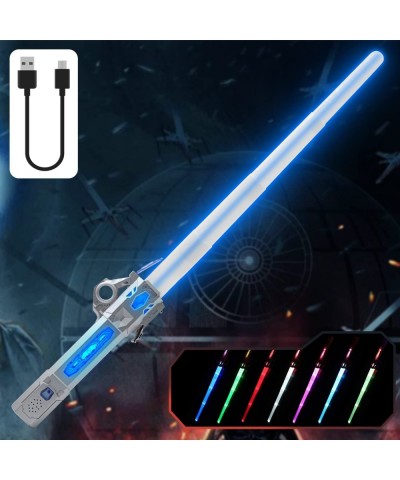 Light Up Saber for Kids Adults Dual Light Sword RGB 7 Colors Changeable with 3 Modes FX Sound Expandable Light Swords Set for...