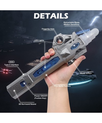 Light Up Saber for Kids Adults Dual Light Sword RGB 7 Colors Changeable with 3 Modes FX Sound Expandable Light Swords Set for...