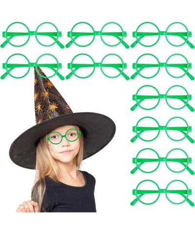 10 Pcs Green Round Frame Glasses No Lenses Wizard Glasses Stylish Dress up Glasses for Kids Halloween Costume Birthday Cospla...