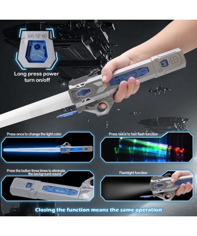 Light Up Saber for Kids Adults Dual Light Sword RGB 7 Colors Changeable with 3 Modes FX Sound Expandable Light Swords Set for...