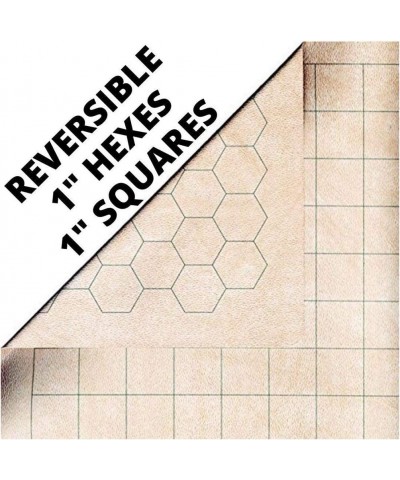 Megamat – Vinyl RPG Megamat – Smooth & Tough – 34.5 inches x 48 inches – Reversible 1-inch Squares & 1-inch Hexes – TTRPG RPG...