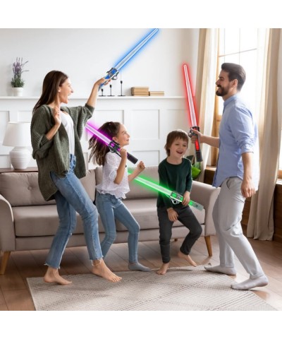 Light Up Saber for Kids Adults Dual Light Sword RGB 7 Colors Changeable with 3 Modes FX Sound Expandable Light Swords Set for...