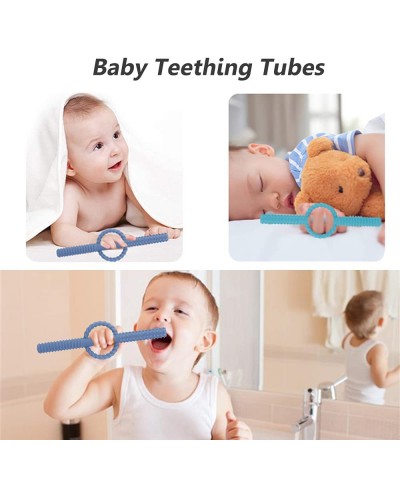 Baby Chewy Tube Straw Toddler Chew Toy Sensory Teether Tube for Babies Over 0 Months Teething Sticks for Babies (2 Packs) $15...