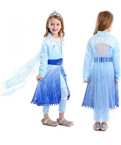 Princess Dress for Girls Halloween Carnival Party Cosplay Dress Up Costumes Blue $55.52 Kids' Costumes