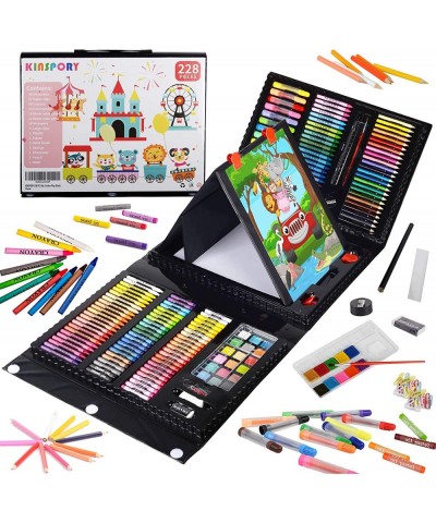 Art Supplies 228 Pack Art Sets Crafts Drawing Coloring kit Double-Side Trifold Art Easel Oil Pastels Crayons Colored Pencils ...