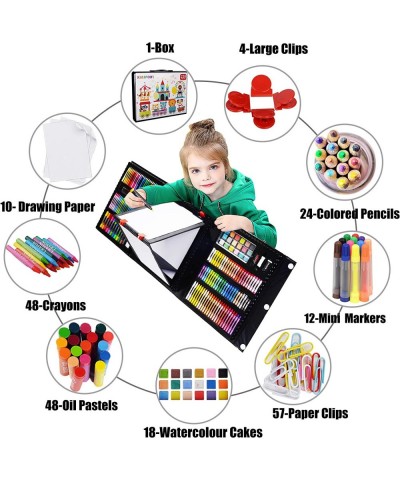 Art Supplies 228 Pack Art Sets Crafts Drawing Coloring kit Double-Side Trifold Art Easel Oil Pastels Crayons Colored Pencils ...