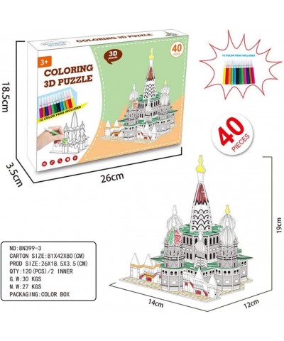 3D Puzzle Set Art and Craft Coloring Painting 3D Puzzle Arts and Crafts for Kids Age 7 8 9 10 11 12. Fun Creative DIY Toys Gi...