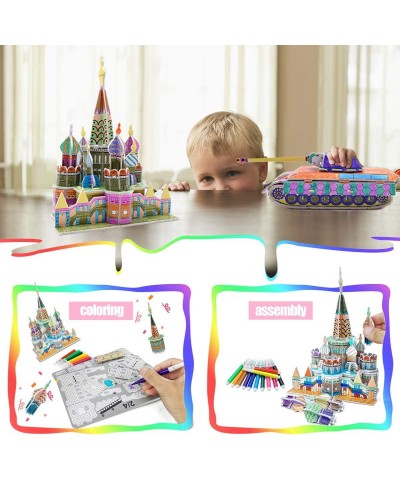 3D Puzzle Set Art and Craft Coloring Painting 3D Puzzle Arts and Crafts for Kids Age 7 8 9 10 11 12. Fun Creative DIY Toys Gi...