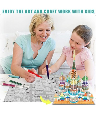 3D Puzzle Set Art and Craft Coloring Painting 3D Puzzle Arts and Crafts for Kids Age 7 8 9 10 11 12. Fun Creative DIY Toys Gi...