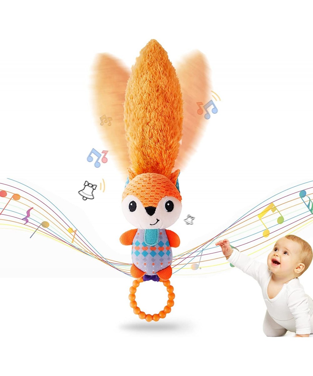 Baby Toys 6 to 12 Months Fox with Soft Tail Multicolor Infant Toys Baby Toys 0-6 Months Baby Rattles Plush Rings Infant Teeth...