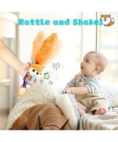 Baby Toys 6 to 12 Months Fox with Soft Tail Multicolor Infant Toys Baby Toys 0-6 Months Baby Rattles Plush Rings Infant Teeth...