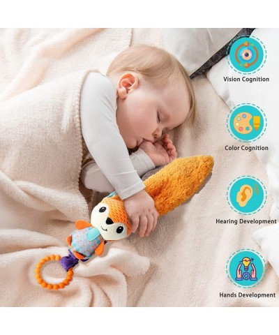 Baby Toys 6 to 12 Months Fox with Soft Tail Multicolor Infant Toys Baby Toys 0-6 Months Baby Rattles Plush Rings Infant Teeth...