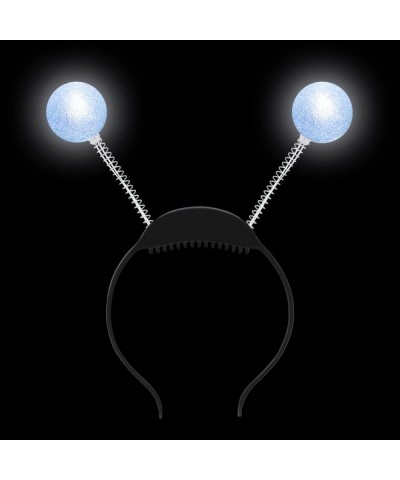 LED Martian Antenna Headband Silver LED Head Boppers Alien Headbands Martian Headbands Set Glowing Alien Headpiece for Kids W...