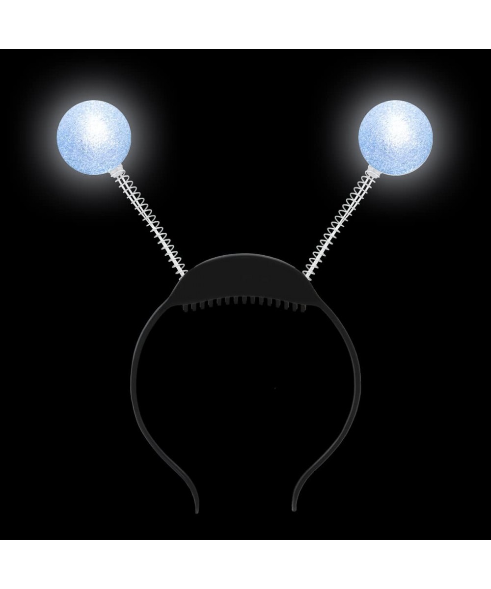 LED Martian Antenna Headband Silver LED Head Boppers Alien Headbands Martian Headbands Set Glowing Alien Headpiece for Kids W...