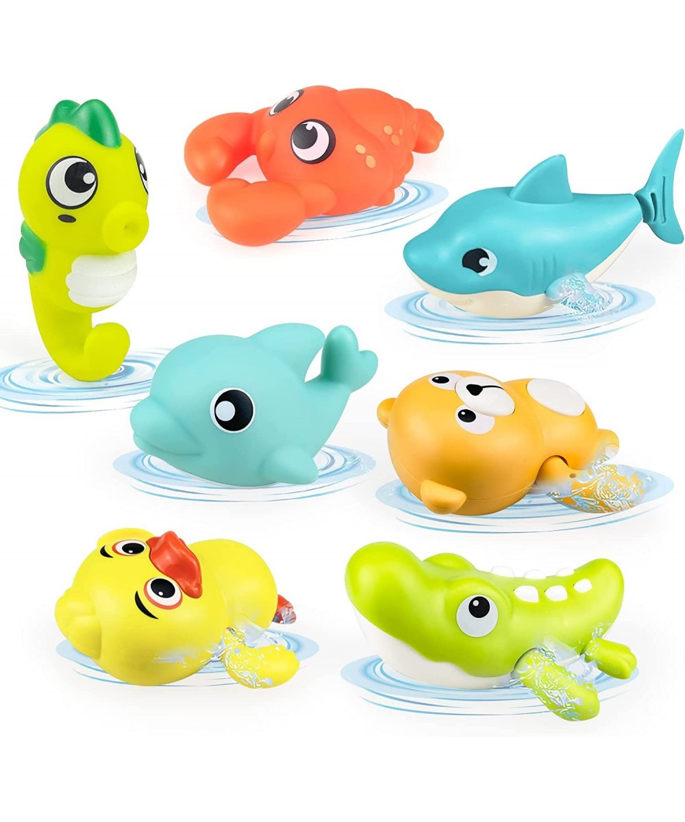 Bath Toys 7 Pack Swimming Wind Up Bath Toys for Toddlers 1-3 Sea Animals Floating Bathtub Toys Pool Toys for Bathtub Shower B...