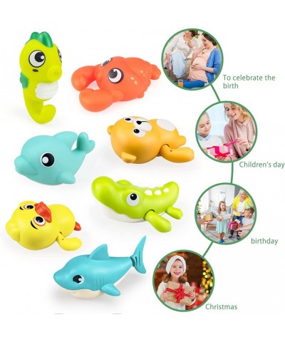 Bath Toys 7 Pack Swimming Wind Up Bath Toys for Toddlers 1-3 Sea Animals Floating Bathtub Toys Pool Toys for Bathtub Shower B...