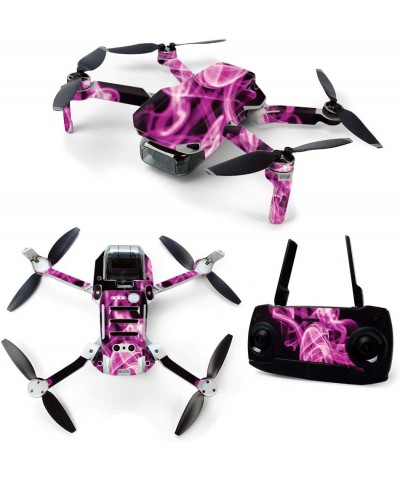 MightySkins Skin for DJI Mavic Mini Portable Drone Quadcopter - Pink Flames | Protective Durable and Unique Vinyl Decal wrap ...