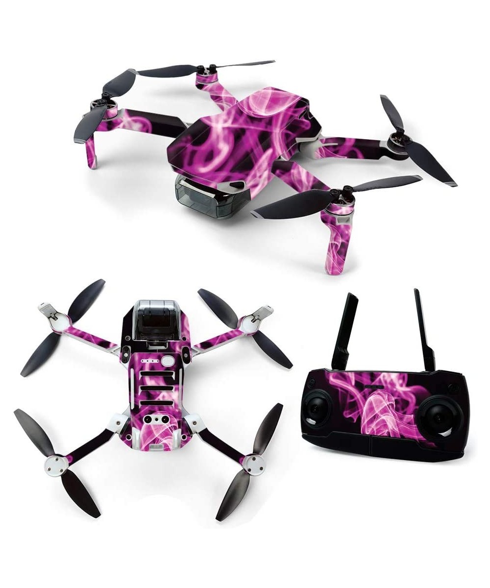 MightySkins Skin for DJI Mavic Mini Portable Drone Quadcopter - Pink Flames | Protective Durable and Unique Vinyl Decal wrap ...