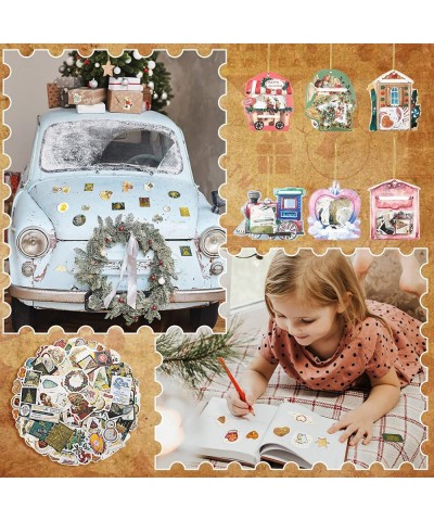 240 Pcs Christmas Stickers Holiday Washi Stickers Vintage Stickers for Kids Teens Scrapbooking Laptop Decorations Art Craft C...