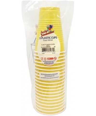 Plastic Party Cups - 12oz | Sunshine Yellow | Pack of 20 $14.83 Kids' Party Tableware