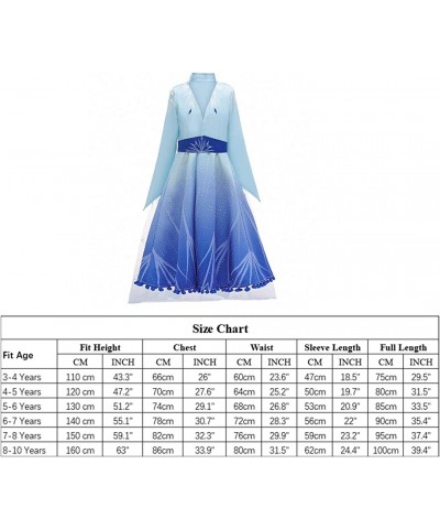 Princess Dress for Girls Halloween Carnival Party Cosplay Dress Up Costumes Blue $55.52 Kids' Costumes