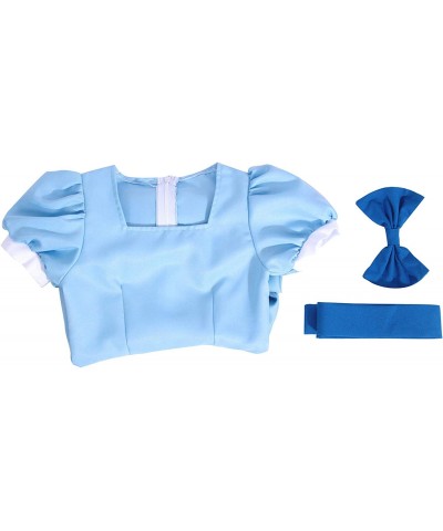 Girls Blue Chiffon Dress Puff Sleeve Halloween Party Cosplay Costume $32.93 Kids' Costumes