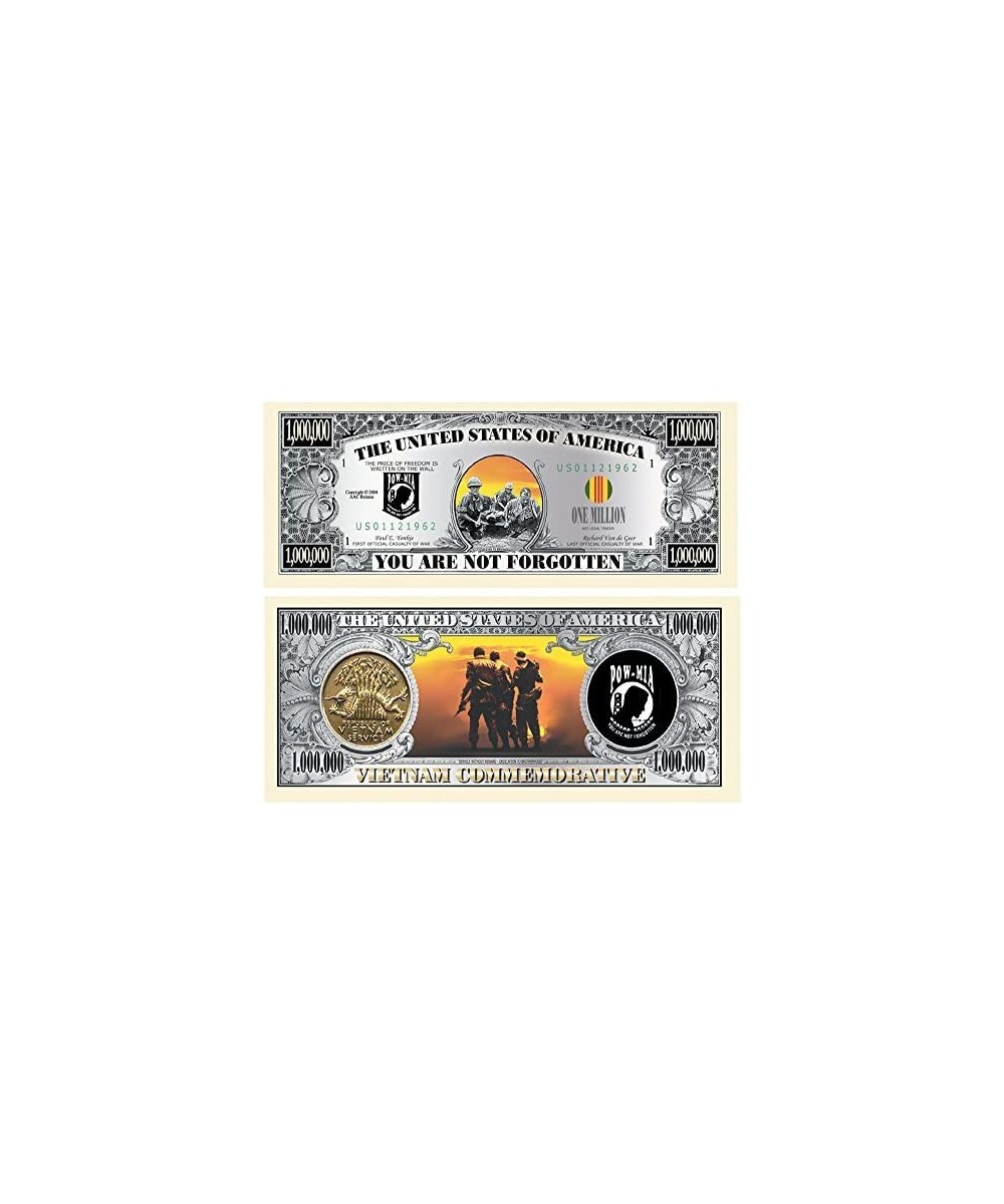 Pack of 50 - POW/MIA Vietnam Memorial Million Dollar Bill $26.34 Gags & Practical Joke Toys