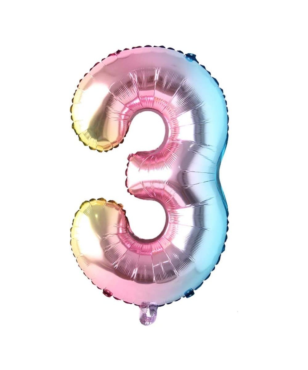 40 inch Rainbow Gradient Colorful Big Size Number Foil Helium Balloons Birthday Party Celebration Decoration Large globos (40...