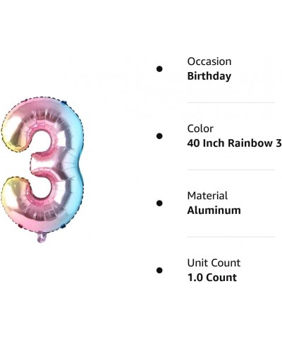 40 inch Rainbow Gradient Colorful Big Size Number Foil Helium Balloons Birthday Party Celebration Decoration Large globos (40...