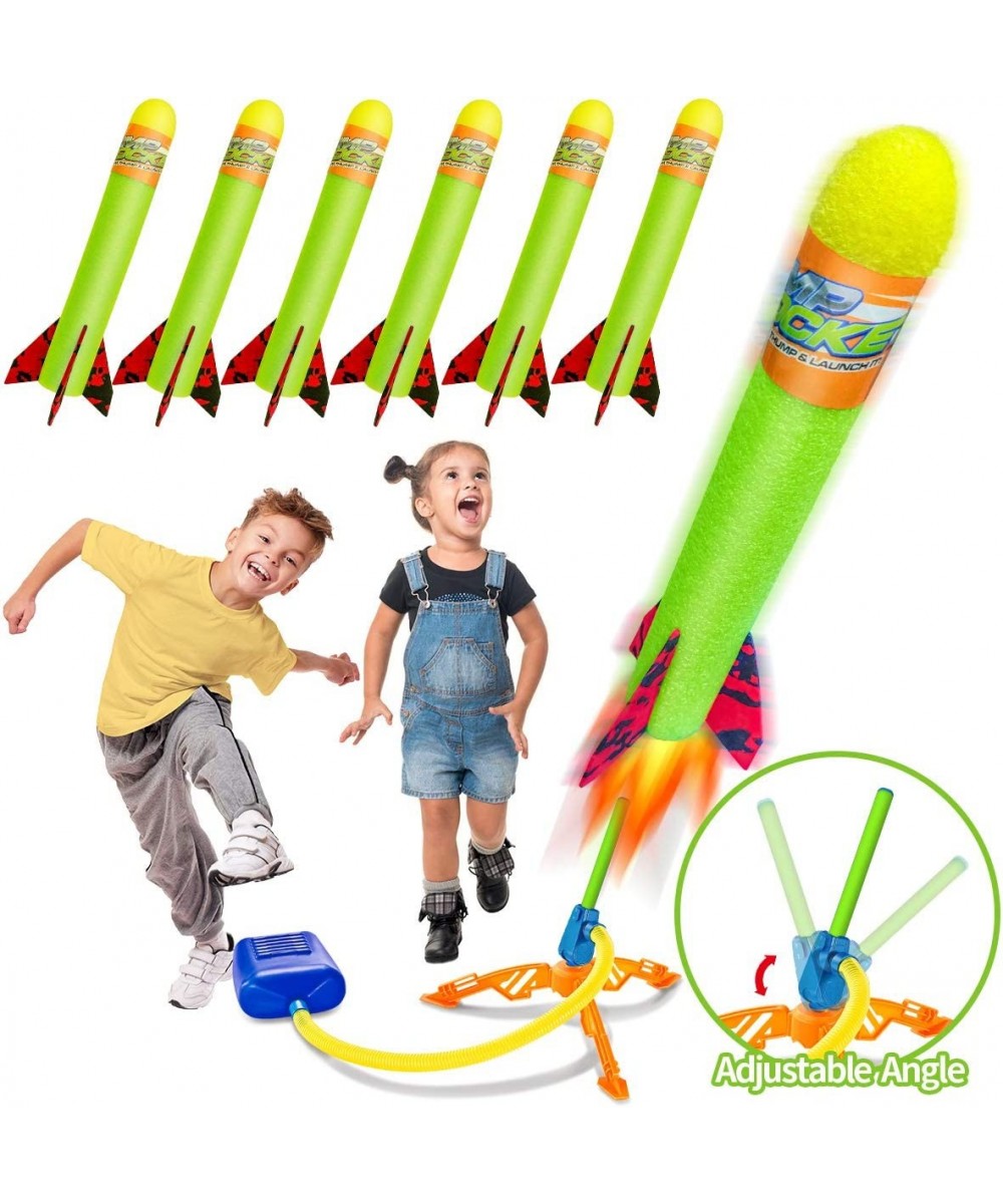 Rocket Launcher for Kids Toddlers Outdoor Toys Game Activities 6 Foam Air Rockets Stomp Launch Pad Launch up to 120+ ft Kids ...