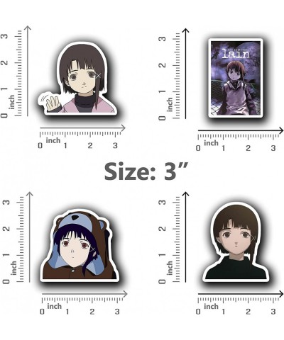 Serial Experiments Lain Lain Iwakura Girl Cute Sticker for Phone Laptop Skateboard Car Colorful Sticker Pack 4 Pcs Size 3inch...