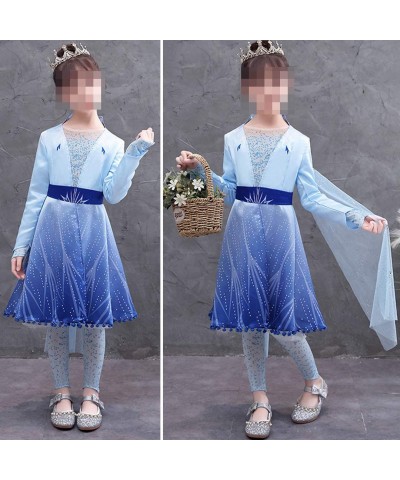 Princess Dress for Girls Halloween Carnival Party Cosplay Dress Up Costumes Blue $55.52 Kids' Costumes