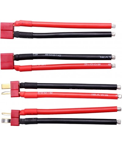 Deans Style T Plug Connector Female & Male with 12AWG 12 Gauge Silicone w/Battery Straps for RC Lipo Battery Cable Drone Car ...