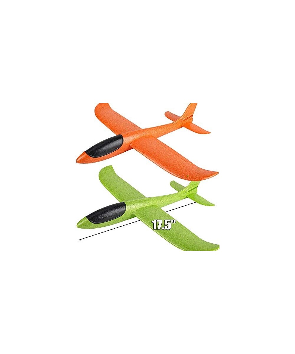 2 Pack 17.5" Airplane Toys Boy Toys 2 Flight Mode Foam Glider Plane for Kids Family Yard Game Flying Toys Birthday Gifts for ...