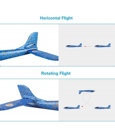 2 Pack 17.5" Airplane Toys Boy Toys 2 Flight Mode Foam Glider Plane for Kids Family Yard Game Flying Toys Birthday Gifts for ...