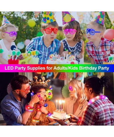 83PCS Glow In The Dark Party Supplies LED Light Up Toys Party Favors With 52 Finger Light 14 Jelly Ring 5 LED Glasses 4 Brace...