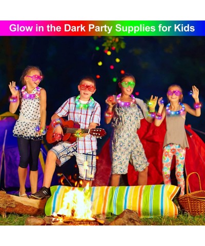 83PCS Glow In The Dark Party Supplies LED Light Up Toys Party Favors With 52 Finger Light 14 Jelly Ring 5 LED Glasses 4 Brace...