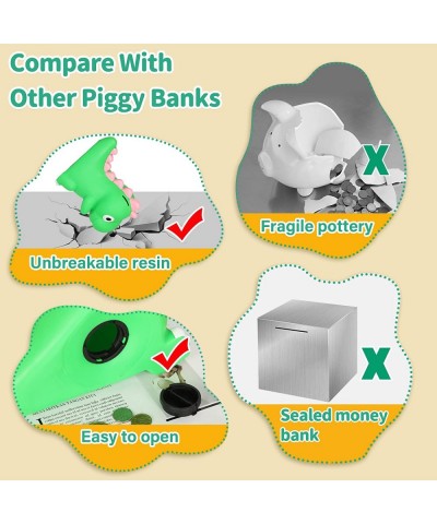 Large Dinosaur Piggy Bank Shatterproof Tyrannosaurus Rex Money Bank First Coin Bank & Birthday Gift Kids Boys Girls Home Deco...