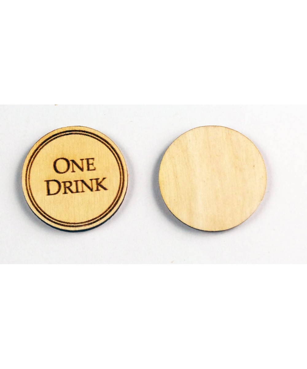 100 Wooden Drink Tokens - Laser Engraved $88.42 Game Accessories