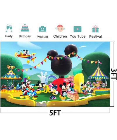 Mickey Mouse Clubhouse Backdrop for Birthday Party Decorations Park Baby Shower Background Cake Table Supplies Theme Banner 5...